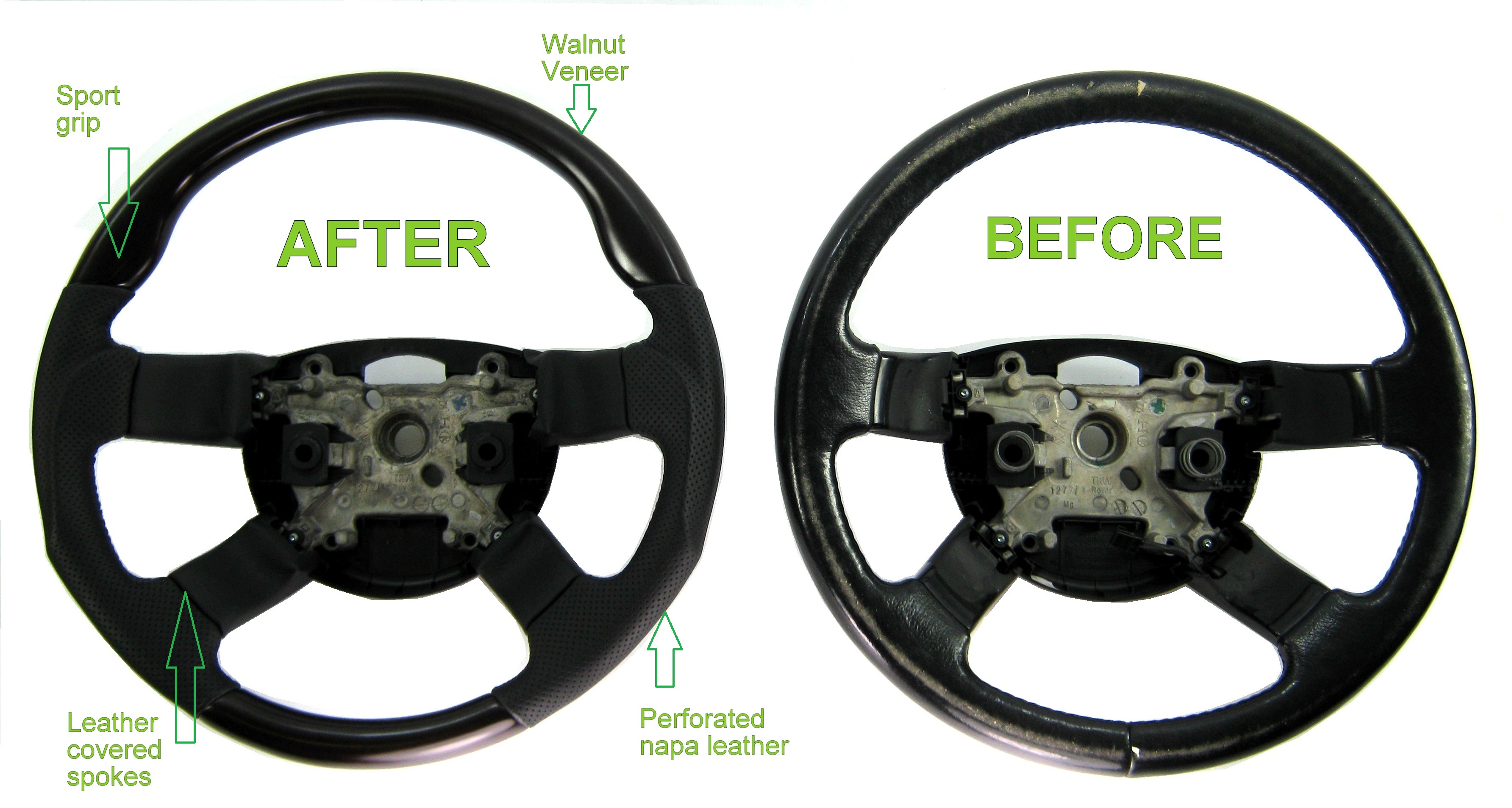 Walnut wood+Leather sport steering wheel Range Rover L322 200211